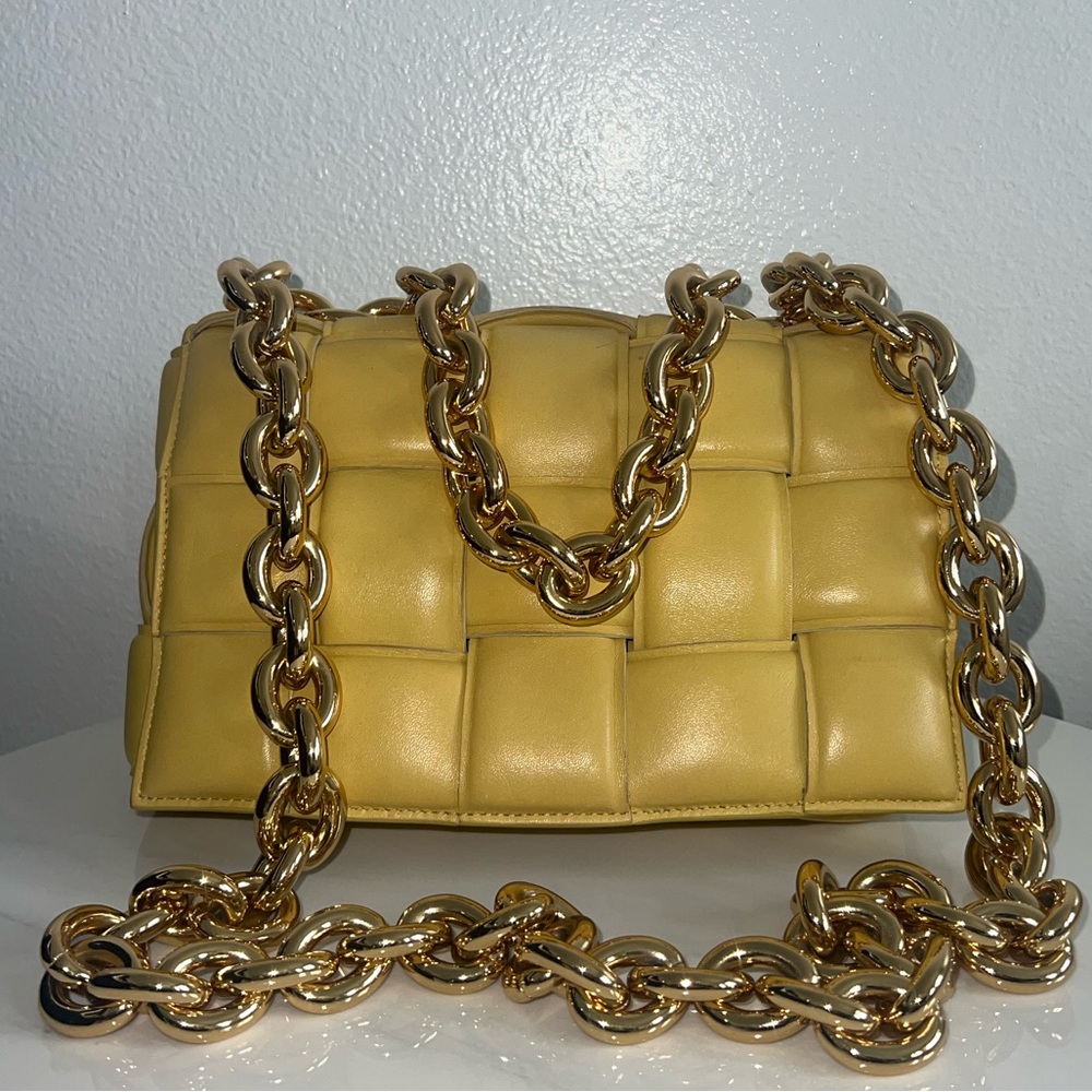 Bottega Veneta Chain Cassette Yellow Bag